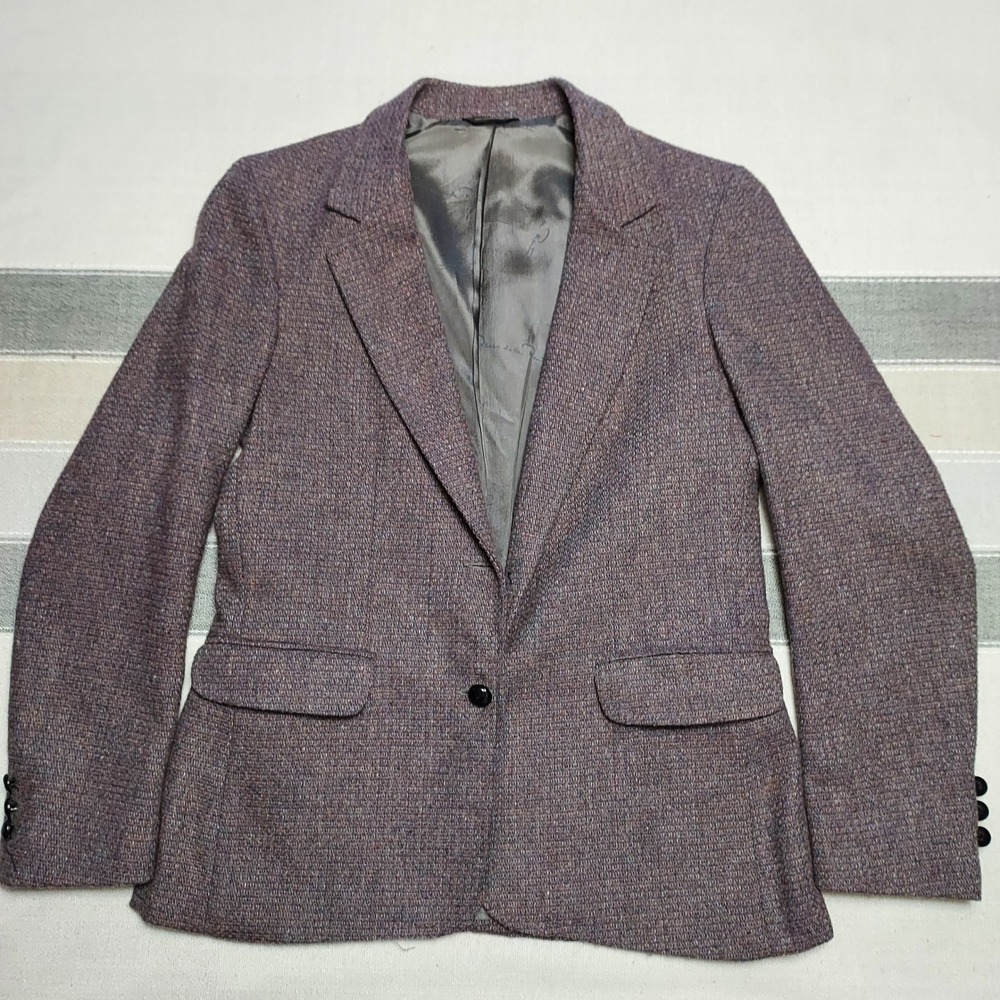 Oscar de la Renta Rayna Wool Tweed Suit Jacket Blazer Pencil Skirt Set Gray 7/8 - Picture 3 of 14